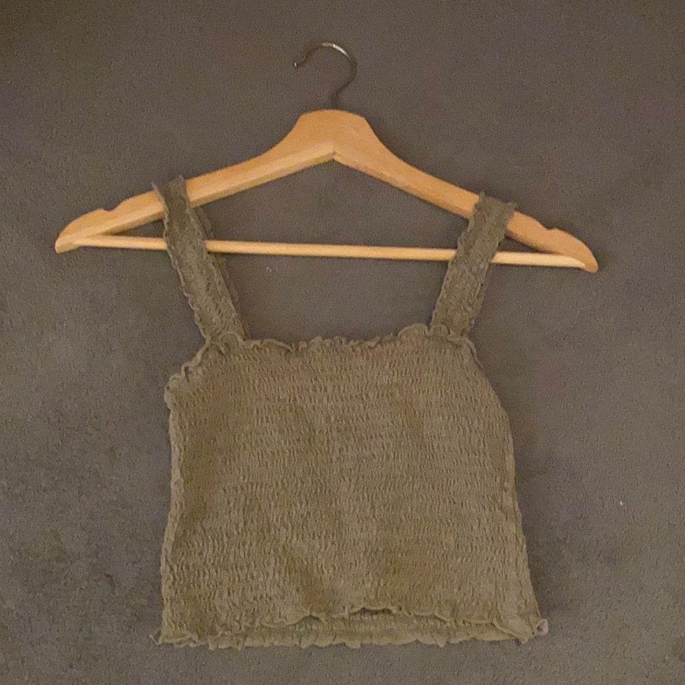 Ally fashion olive green crop top in size small